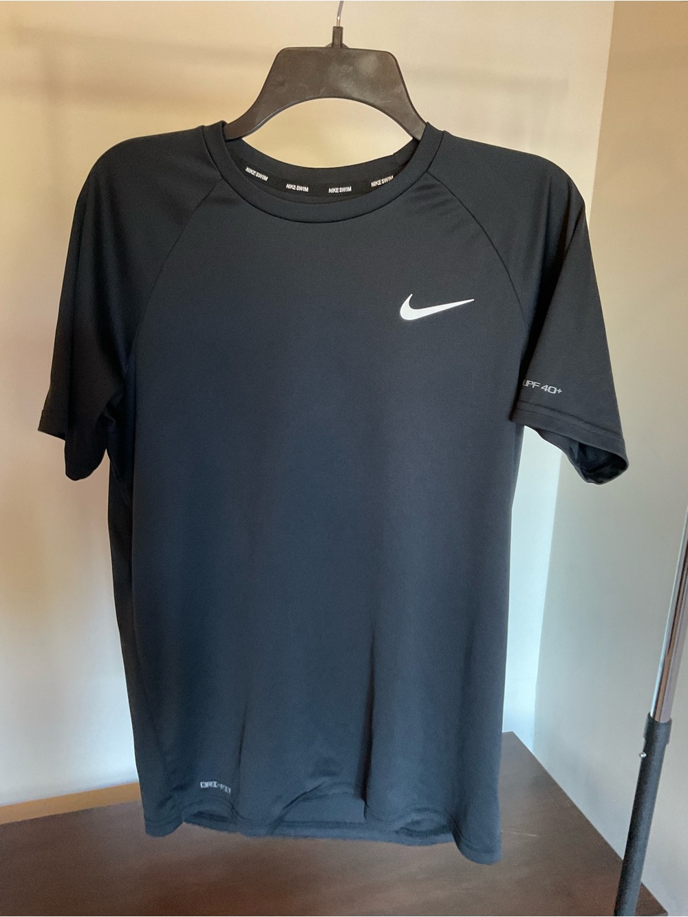 Nike Black Short Sleeve Athletic Tee with White Swoosh